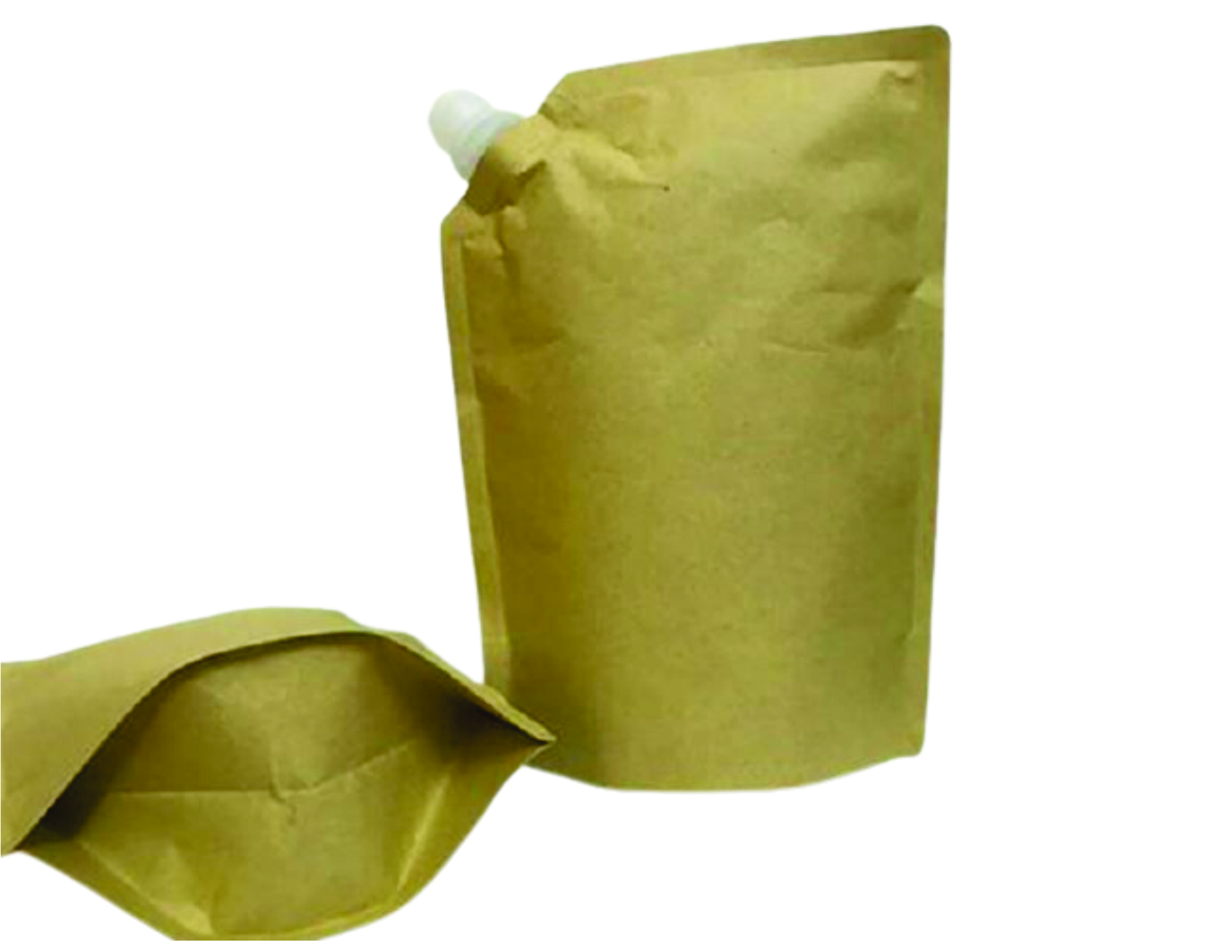 Custom Biodegradable Waterproof Liquid Stand Up Package For Food Kraft Paper Spout Pouch