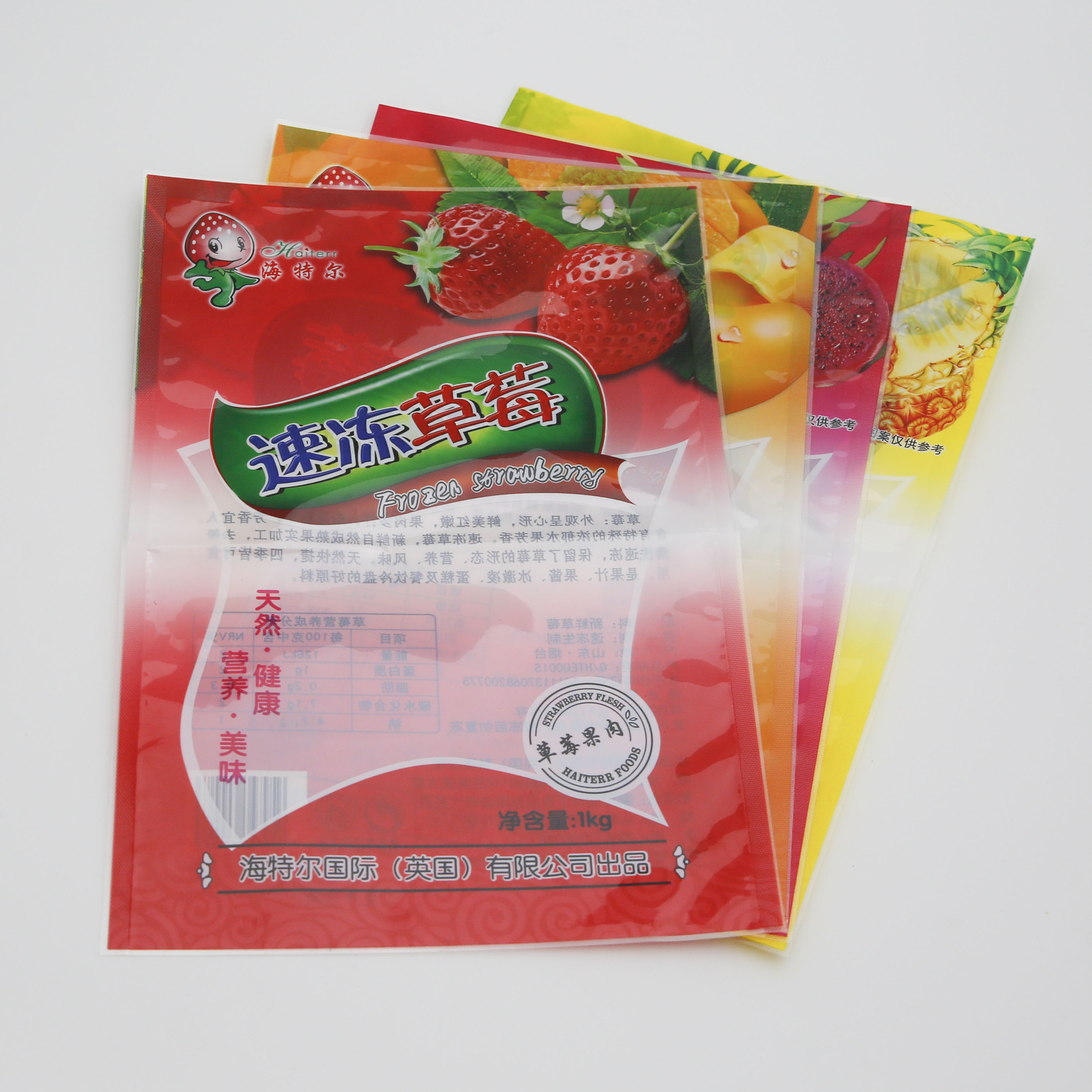 Custom Print Resealable Laminated Plastic Window Food Packaging Bag Packaging Transparent Vacuum Plastic PE Bag