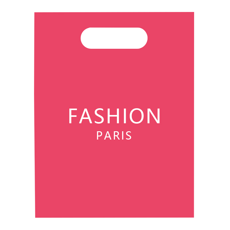 Recyclable Pink Small Handle Shopping Bag Cute Custom LOGO Printing Die Cut Plastic Tote Bag with Handle Plastic Shopping Bag