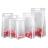 Best Sale Transparent Portable Plastic Ziplock Eight Side Seal Big Block Square Flat Bottom Bag With Handle